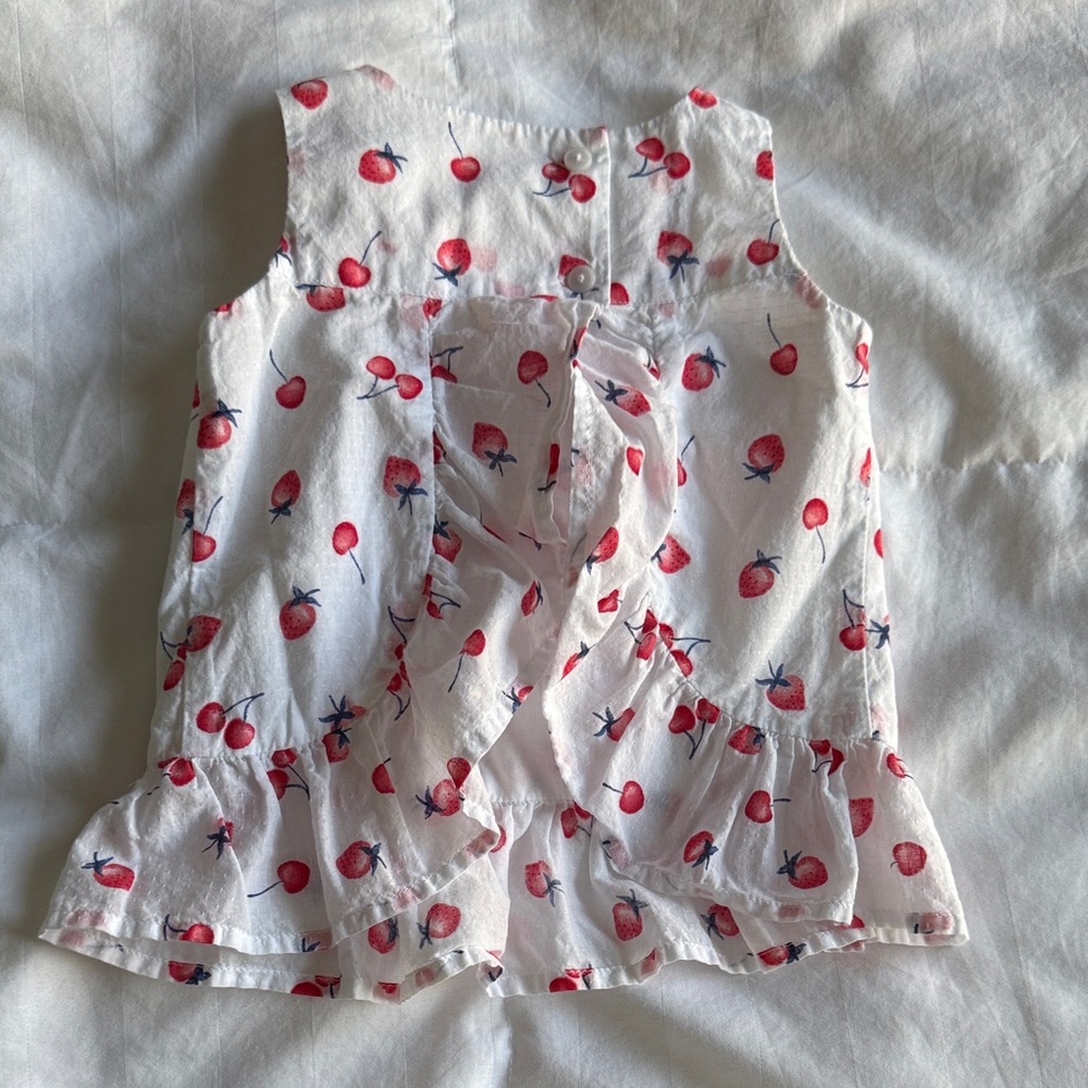 Sweet Cherry Ruffle Kids Top - Picture 3 of 3